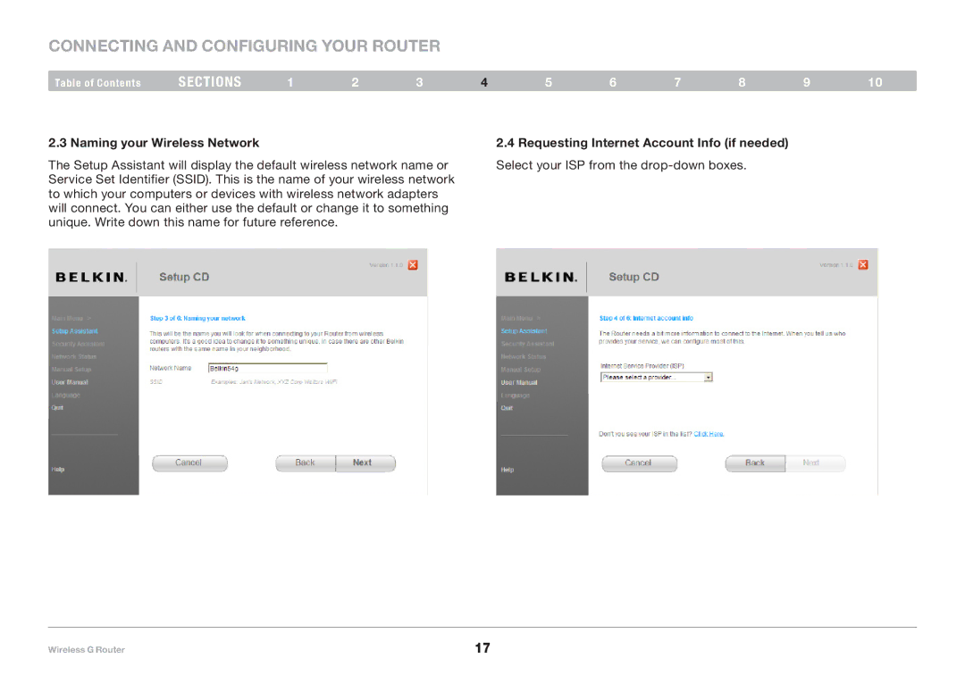 Belkin F5D7234-4-H user manual Naming your Wireless Network 