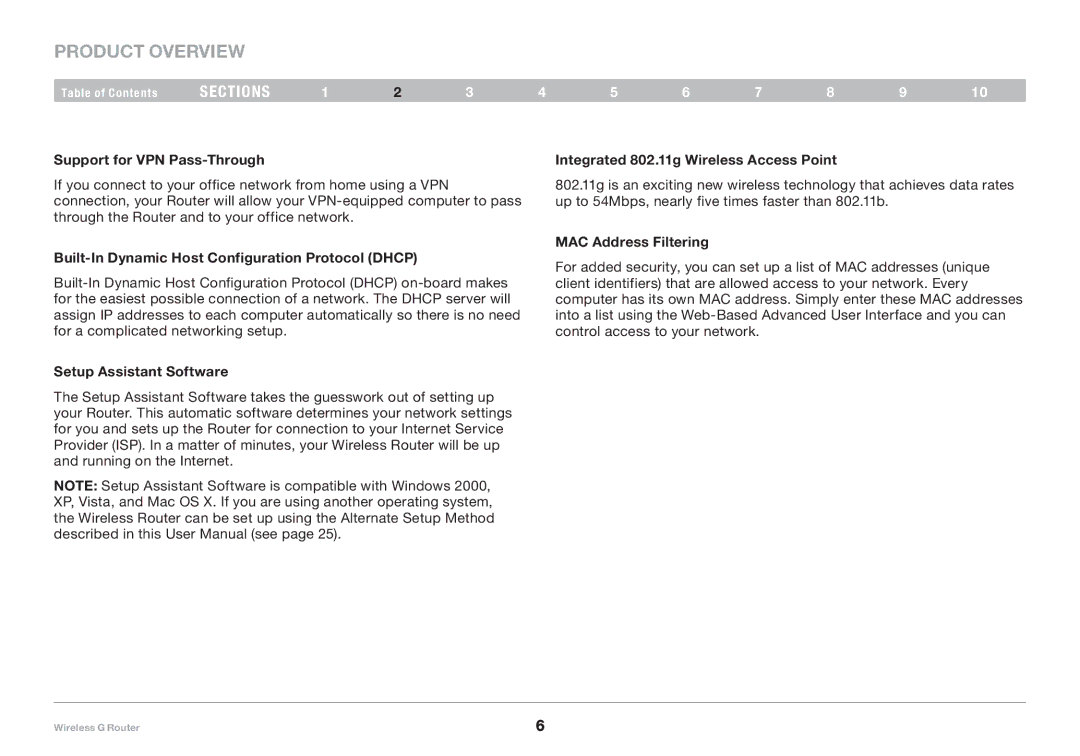 Belkin F5D7234-4-H user manual Product Overview 