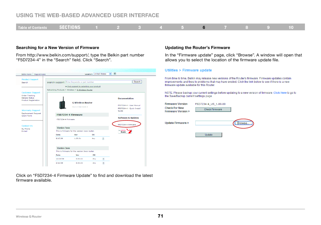 Belkin F5D7234-4 user manual Using the Web-Based Advanced User Interface 