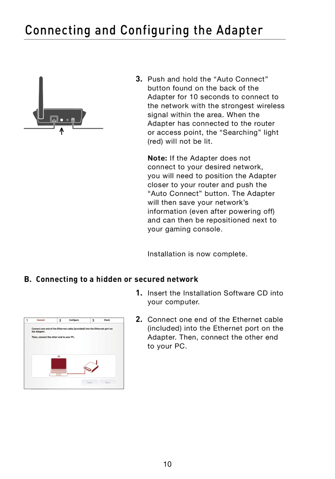 Belkin F5D7330 manual Connecting to a hidden or secured network 