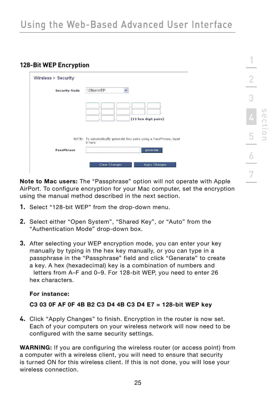 Belkin F5D7330 manual Using the Web-Based Advanced User Interface 