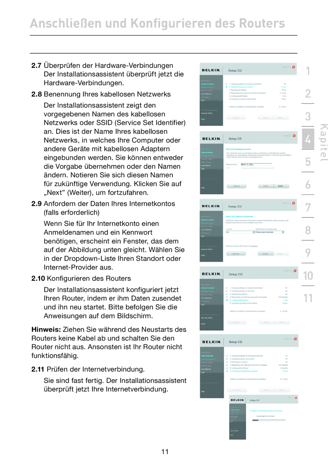 Belkin F5D7632EA4A user manual Kapitel 