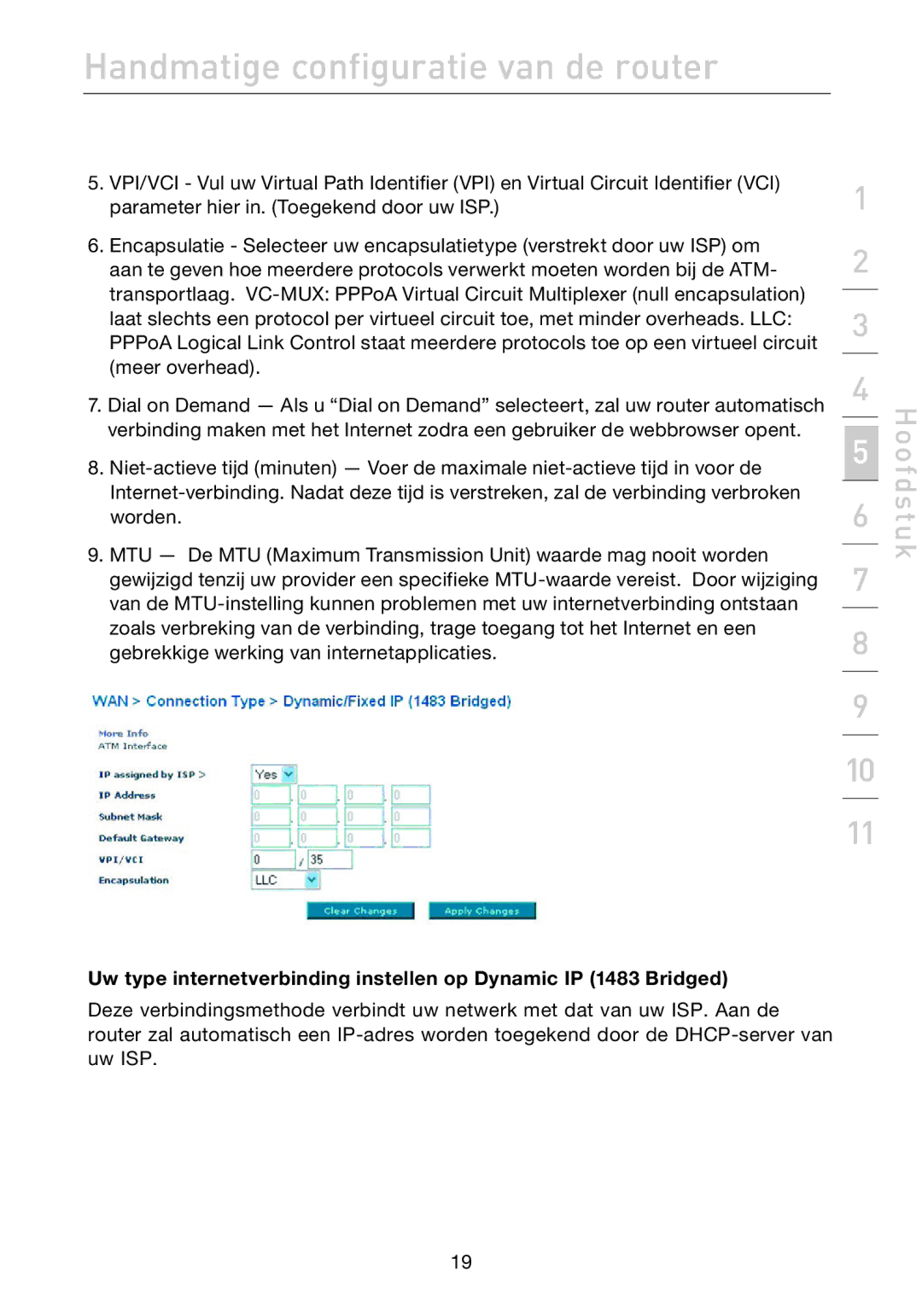 Belkin F5D7632EA4A user manual Handmatige configuratie van de router 