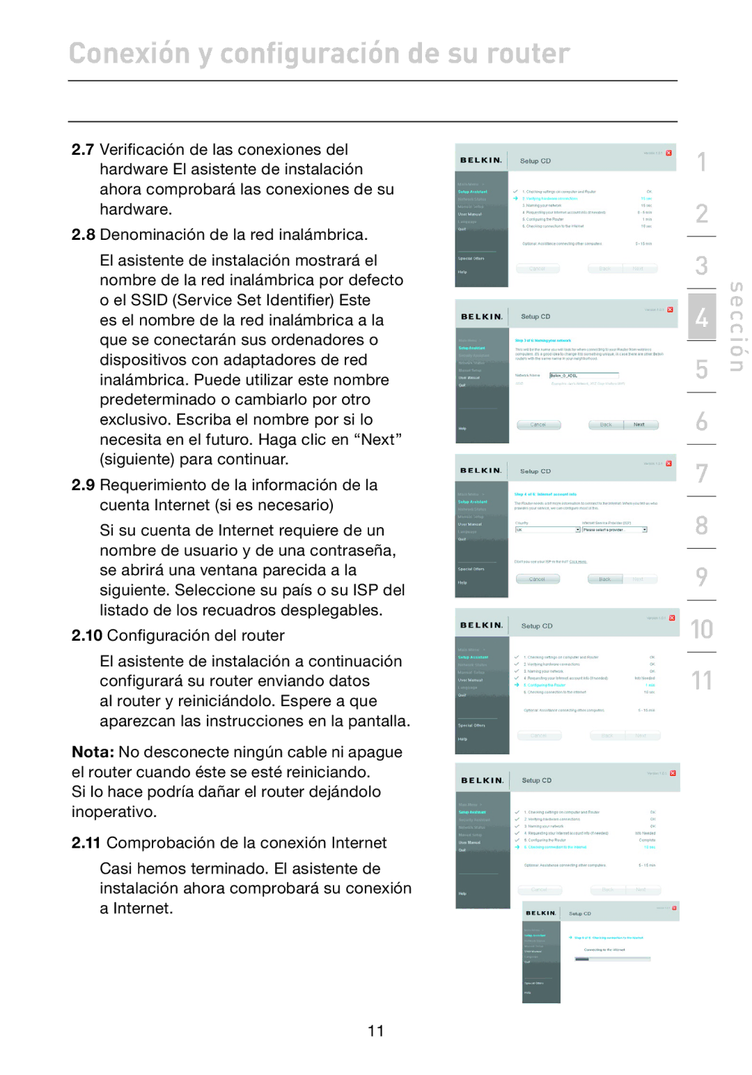 Belkin F5D7632EA4A user manual Sección 