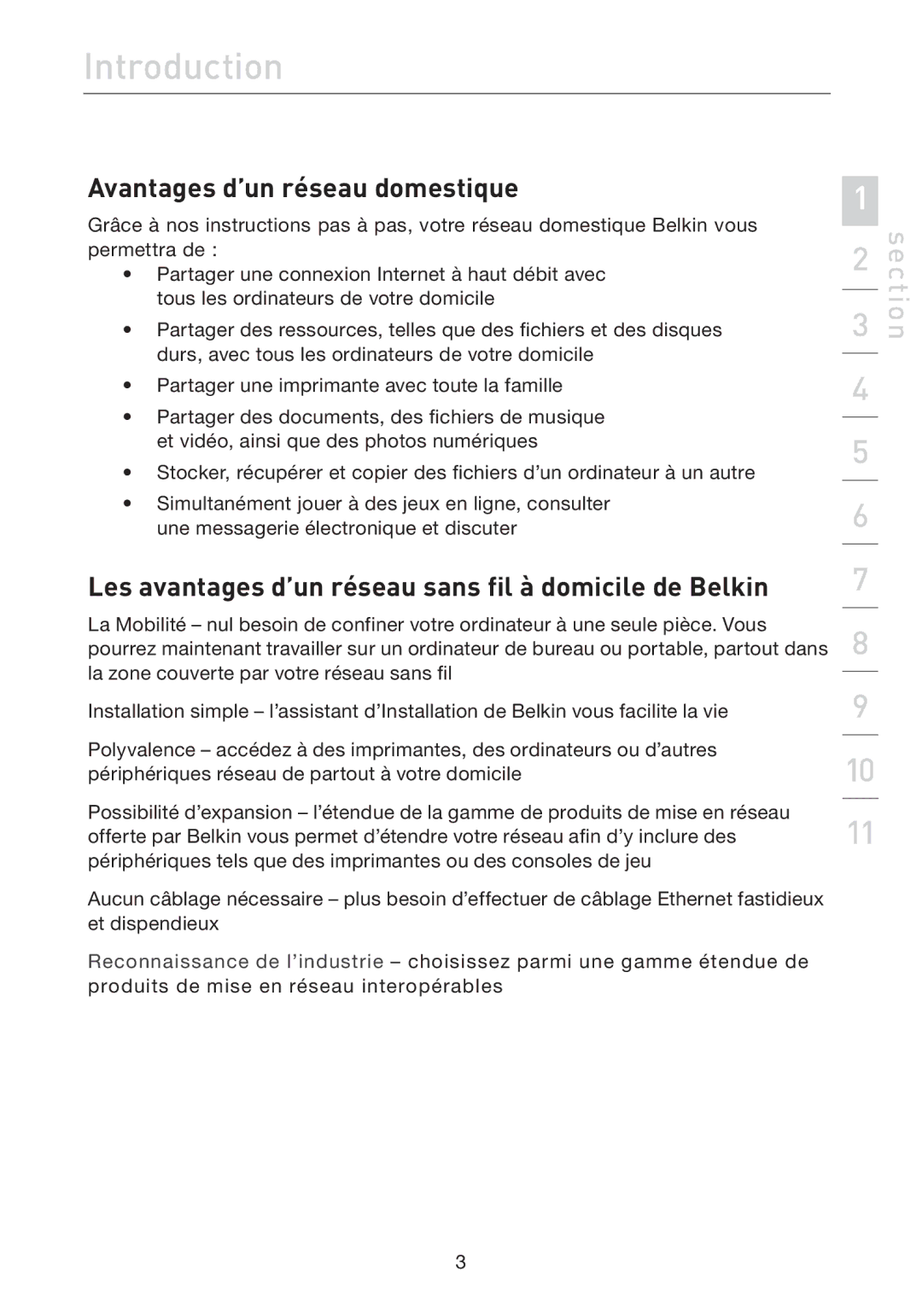 Belkin F5D7632EA4A user manual Avantages d’un réseau domestique, Les avantages d’un réseau sans fil à domicile de Belkin 