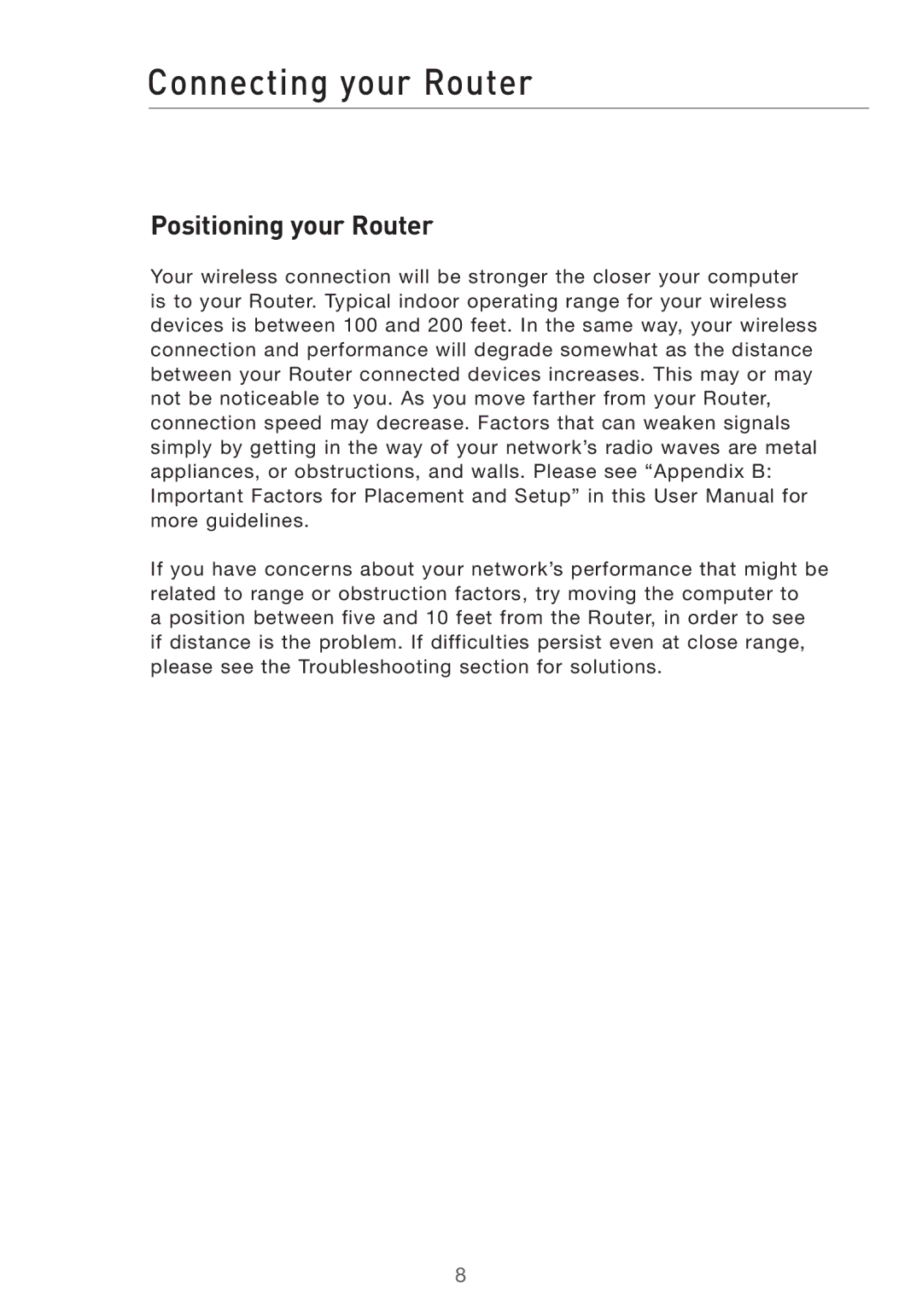 Belkin F5D7632UK4 user manual Connecting your Router, Positioning your Router 