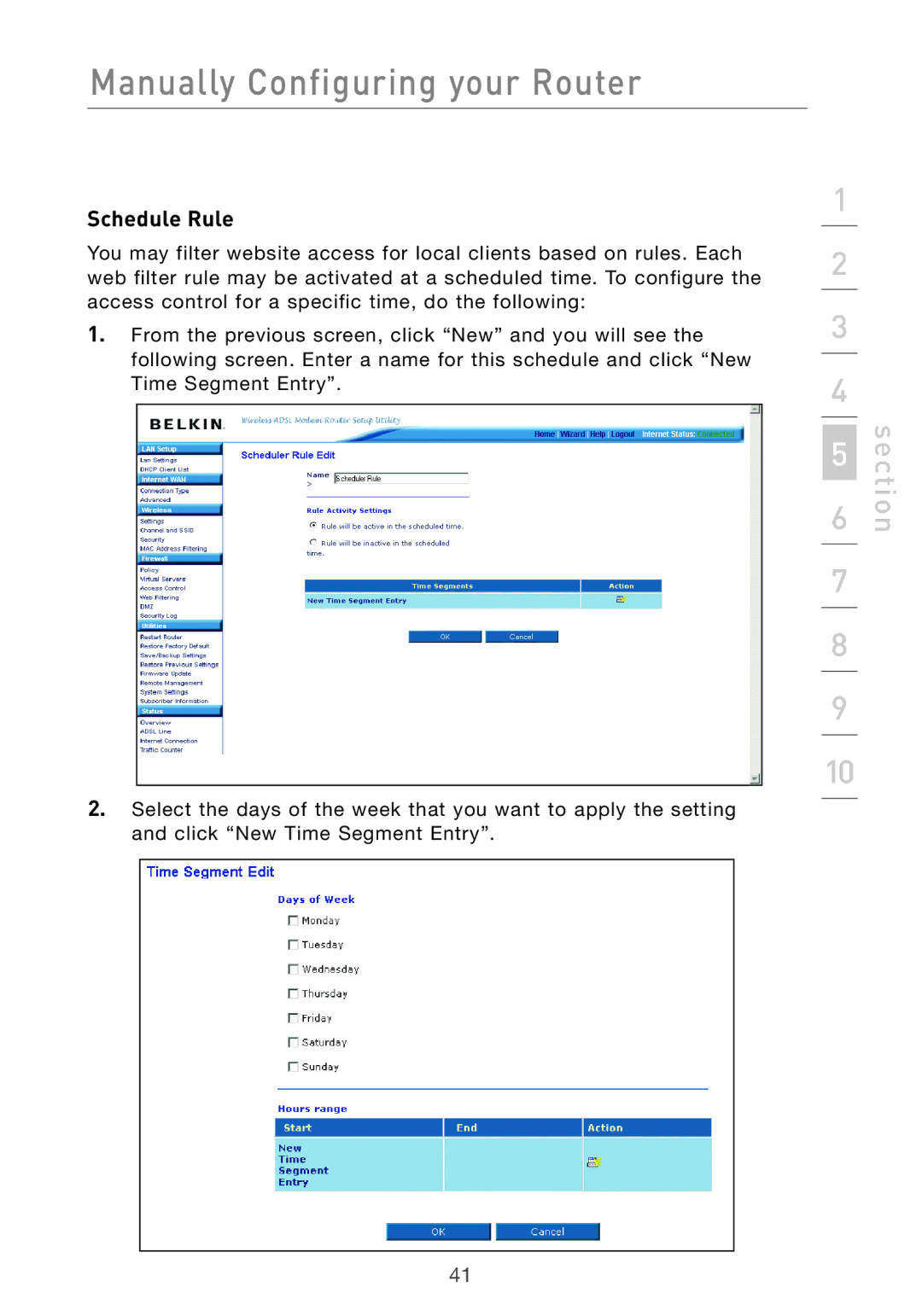 Belkin F5D7632UK4 user manual Schedule Rule 