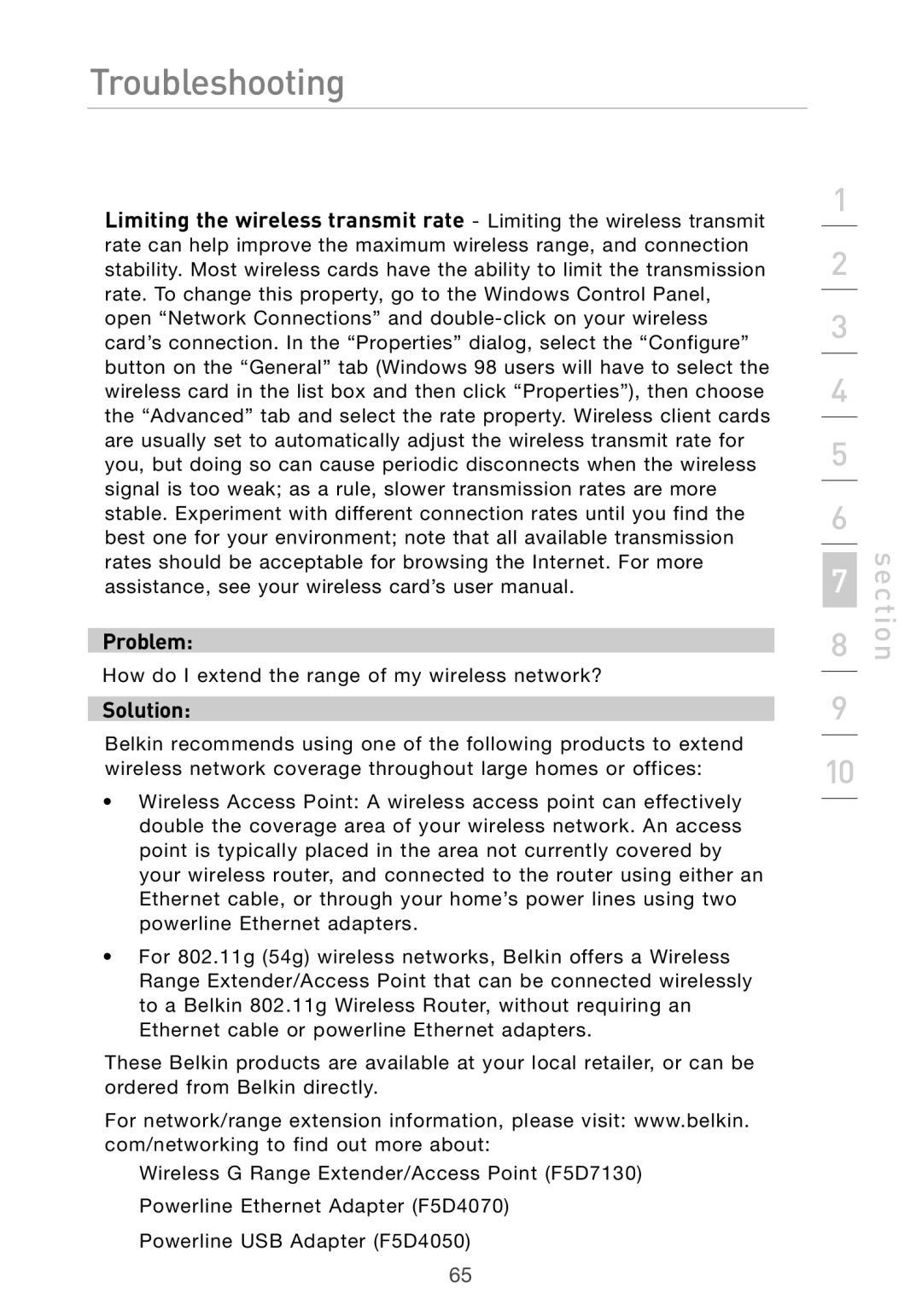 Belkin F5D7632UK4 user manual How do I extend the range of my wireless network? 