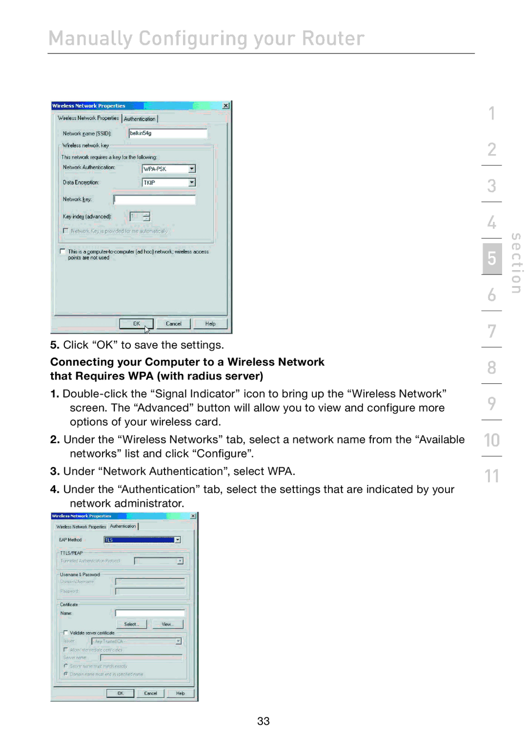 Belkin F5D7632uk4A user manual Manually Configuring your Router 