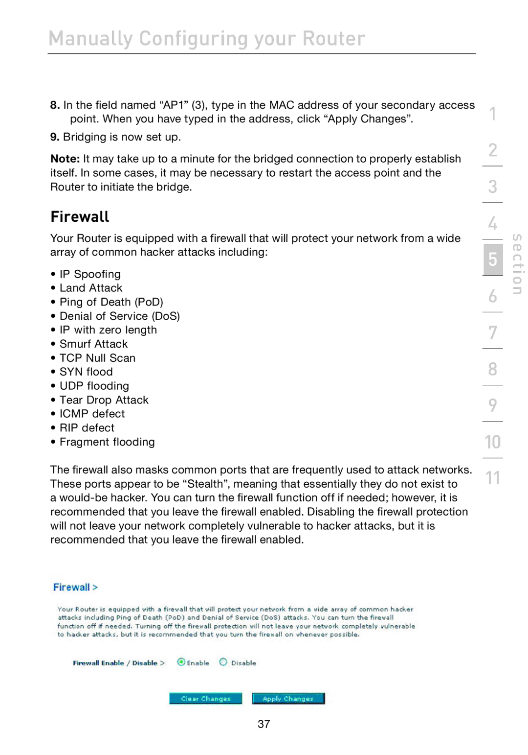 Belkin F5D7632uk4A user manual Firewall 