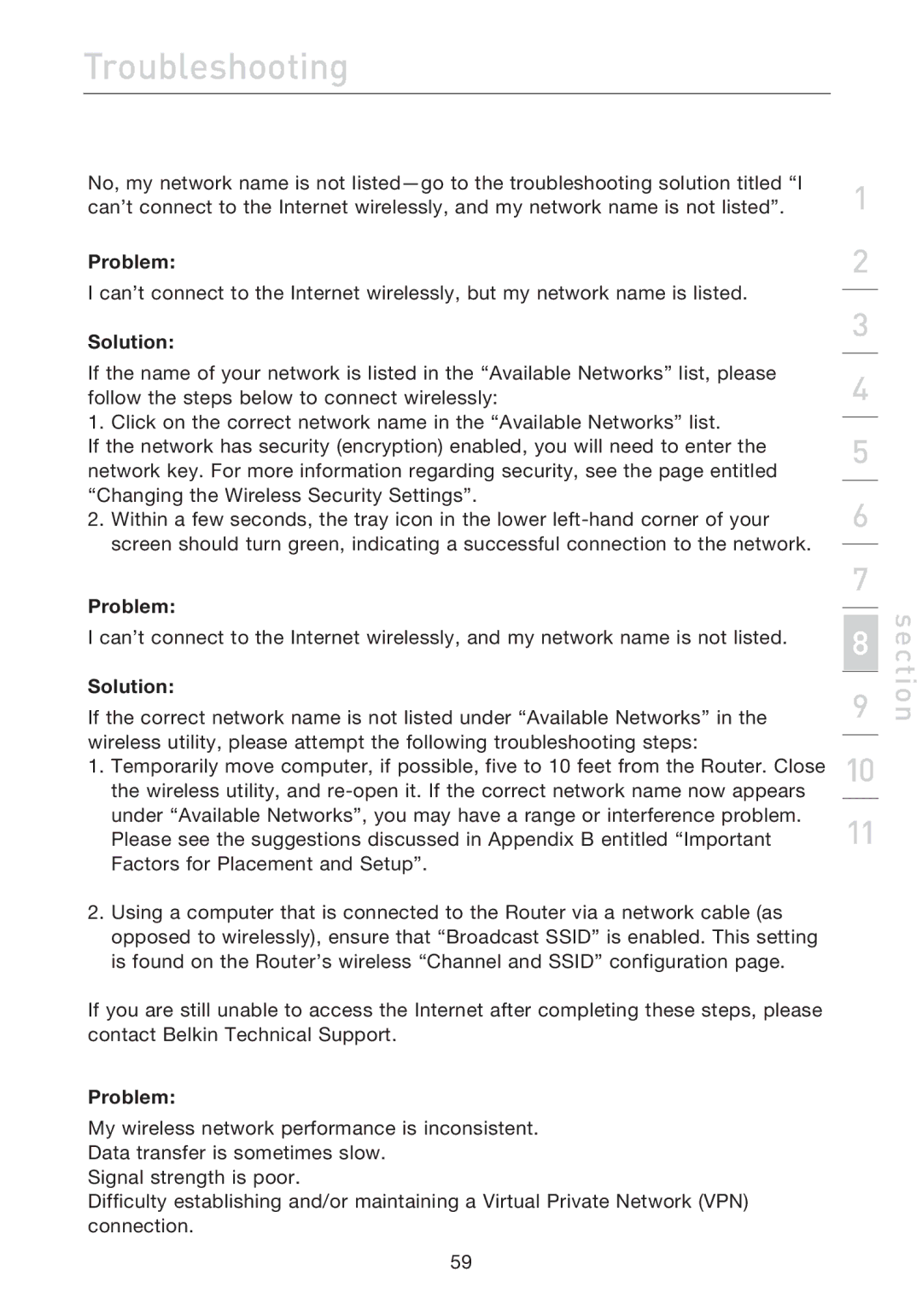 Belkin F5D7632uk4A user manual Section 