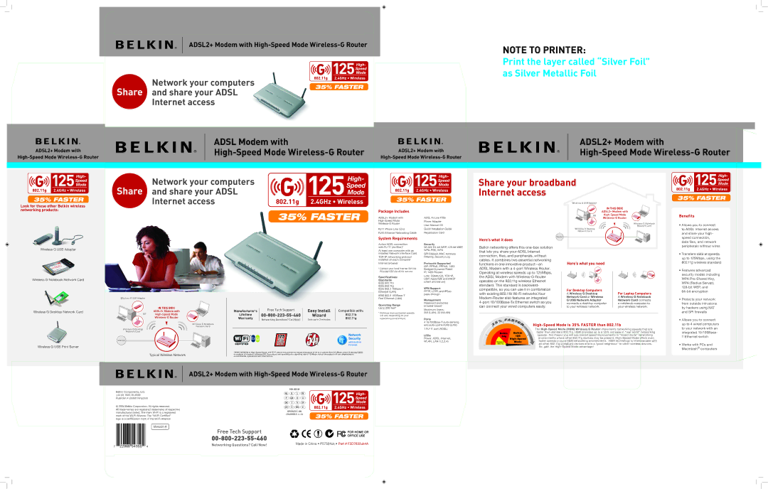 Belkin F5D7633UK4A manual Look for these other Belkin wireless networking products, Package Includes, System Requirements 