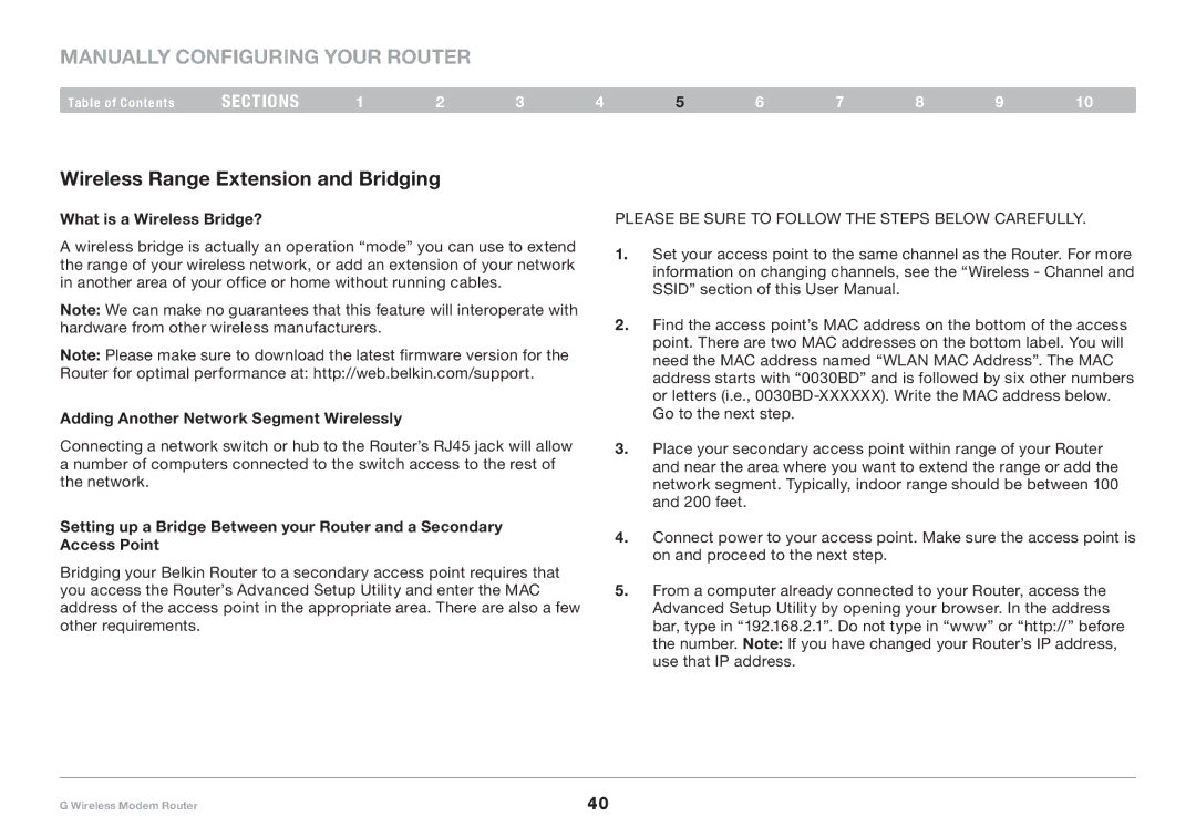 Belkin F5D7634-4A-H user manual Wireless Range Extension and Bridging, What is a Wireless Bridge? 