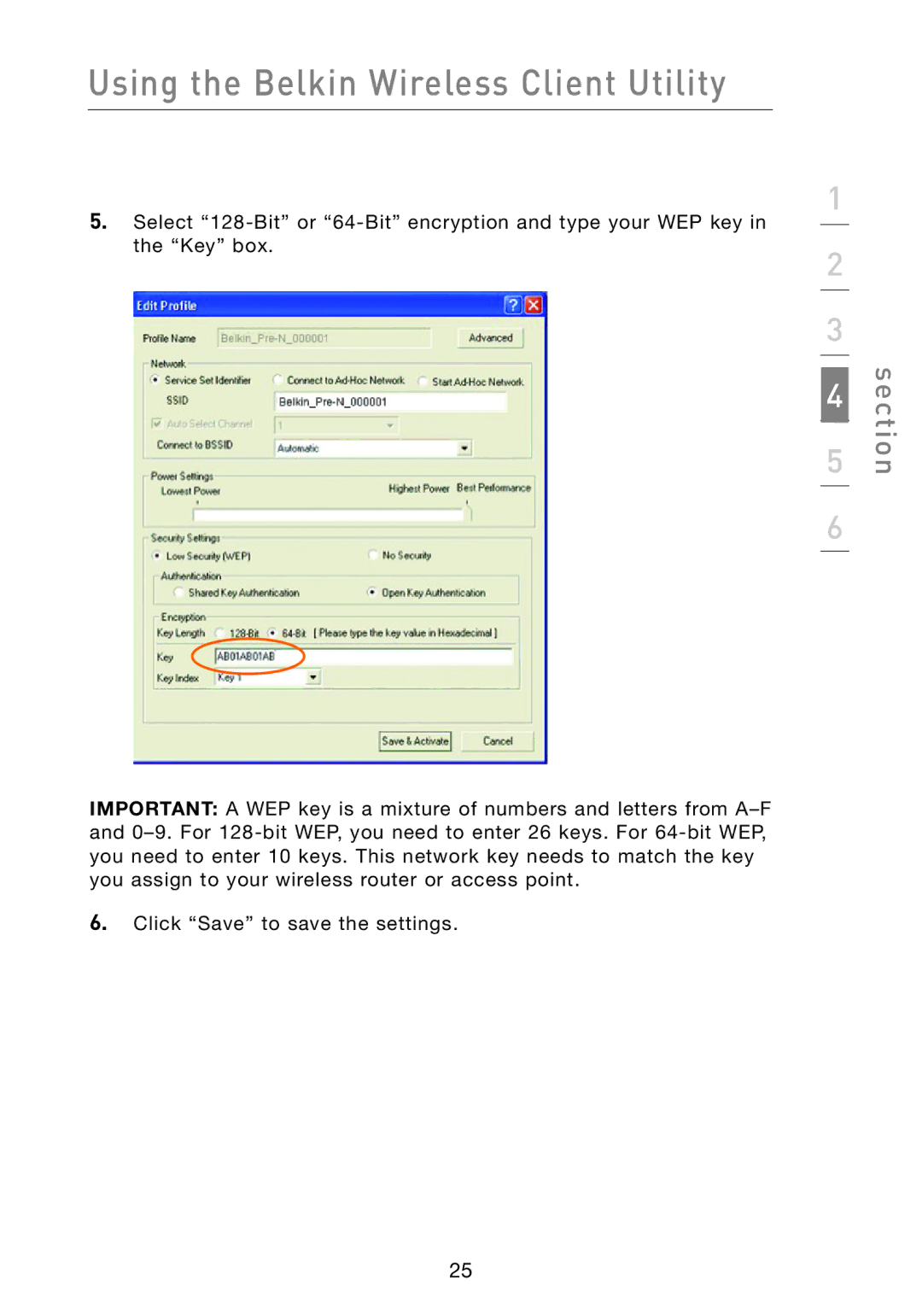 Belkin F5D8010 user manual Using the Belkin Wireless Client Utility 