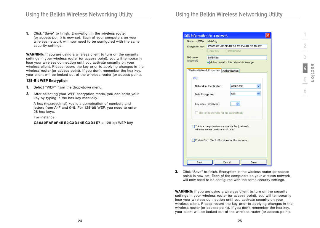 Belkin F5D8011 user manual Section 