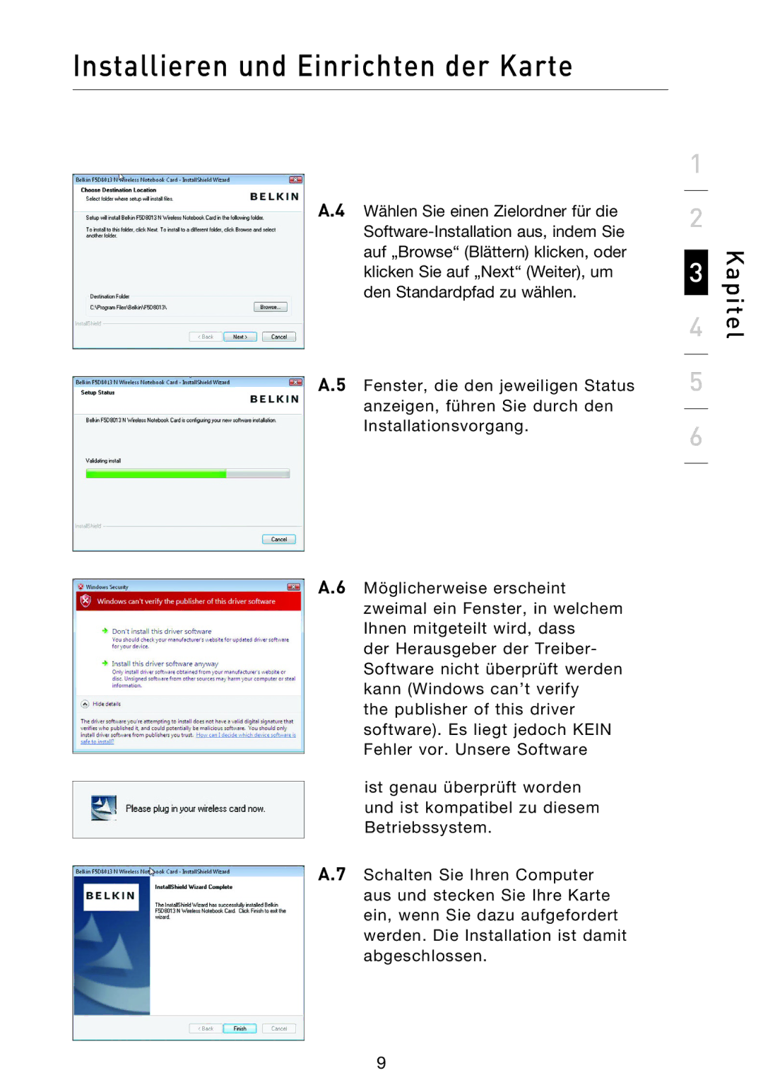 Belkin F5D8013EA user manual Kapitel 