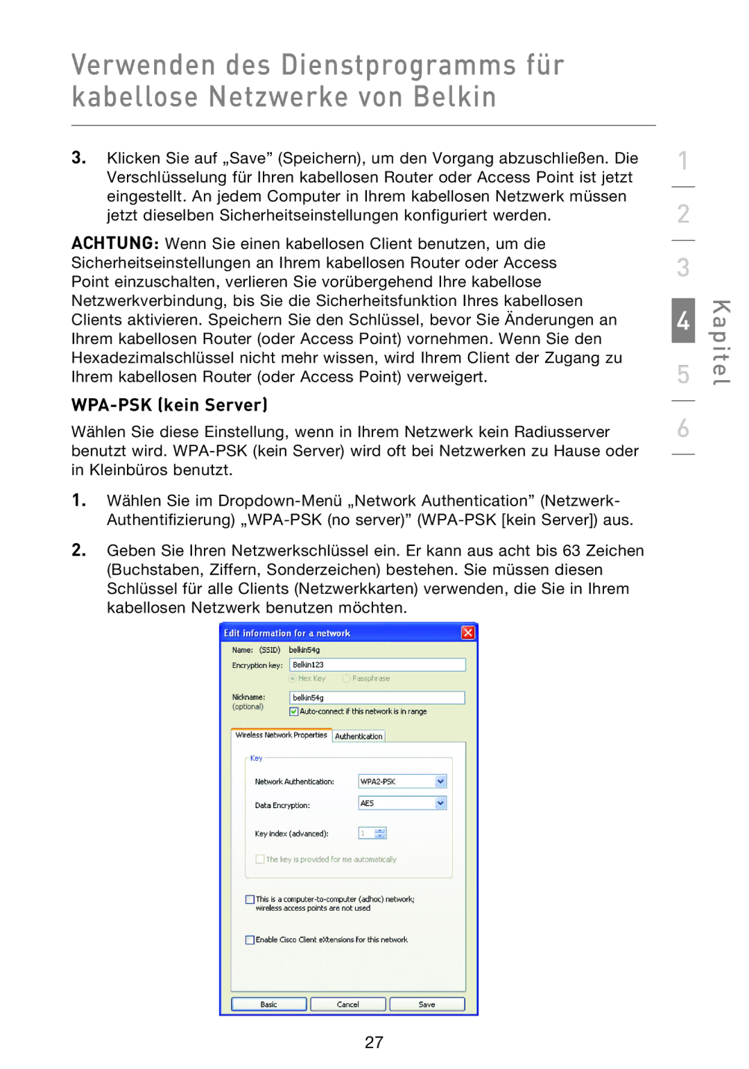 Belkin F5D8013EA user manual WPA-PSK kein Server 