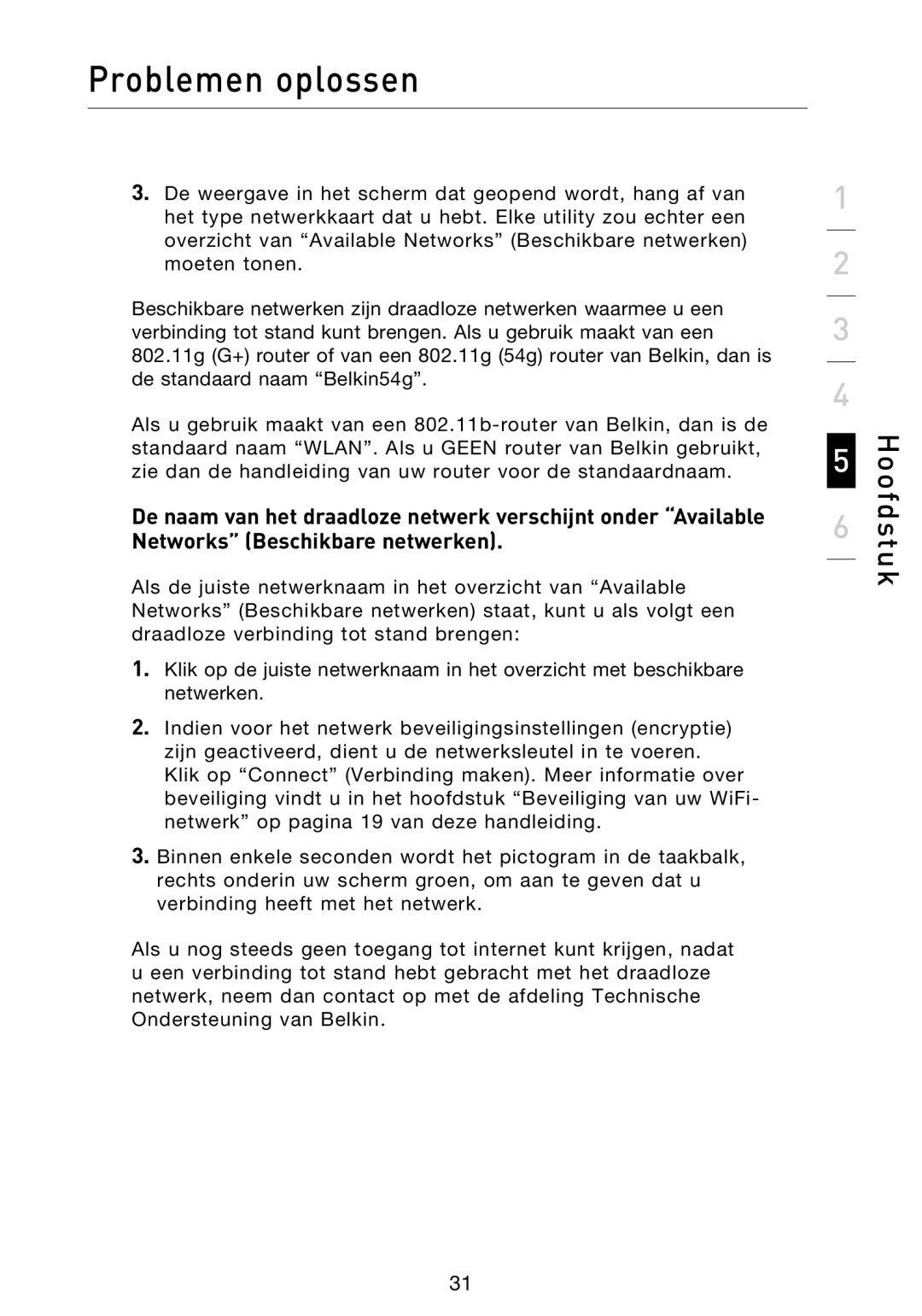 Belkin F5D8013EA user manual Hoofdstuk 