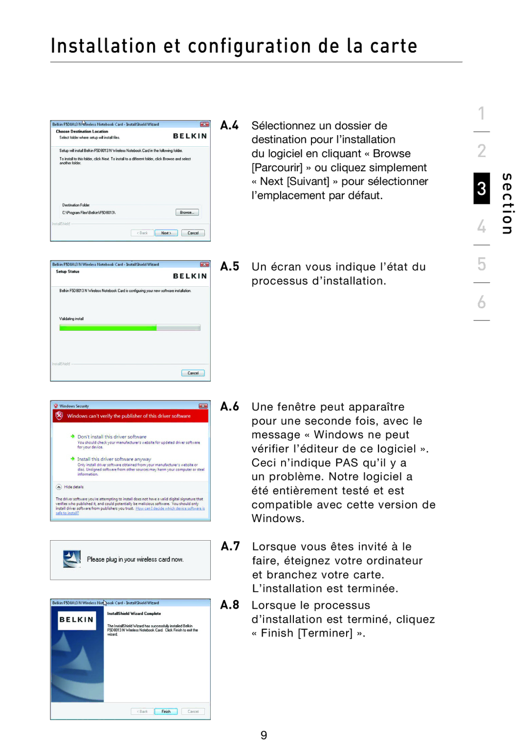 Belkin F5D8013EA user manual Section 