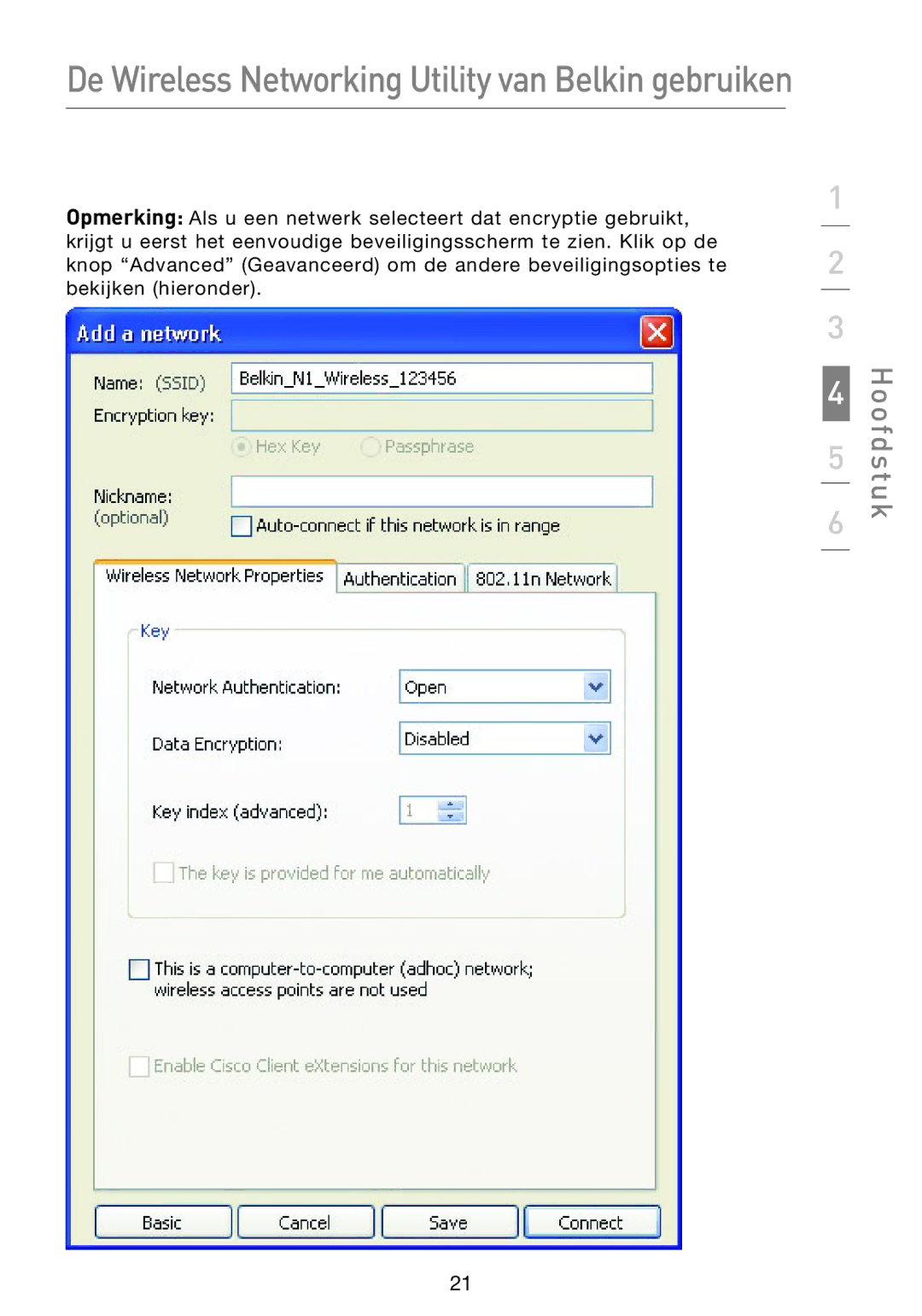 Belkin F5D8053EA user manual De Wireless Networking Utility van Belkin gebruiken 