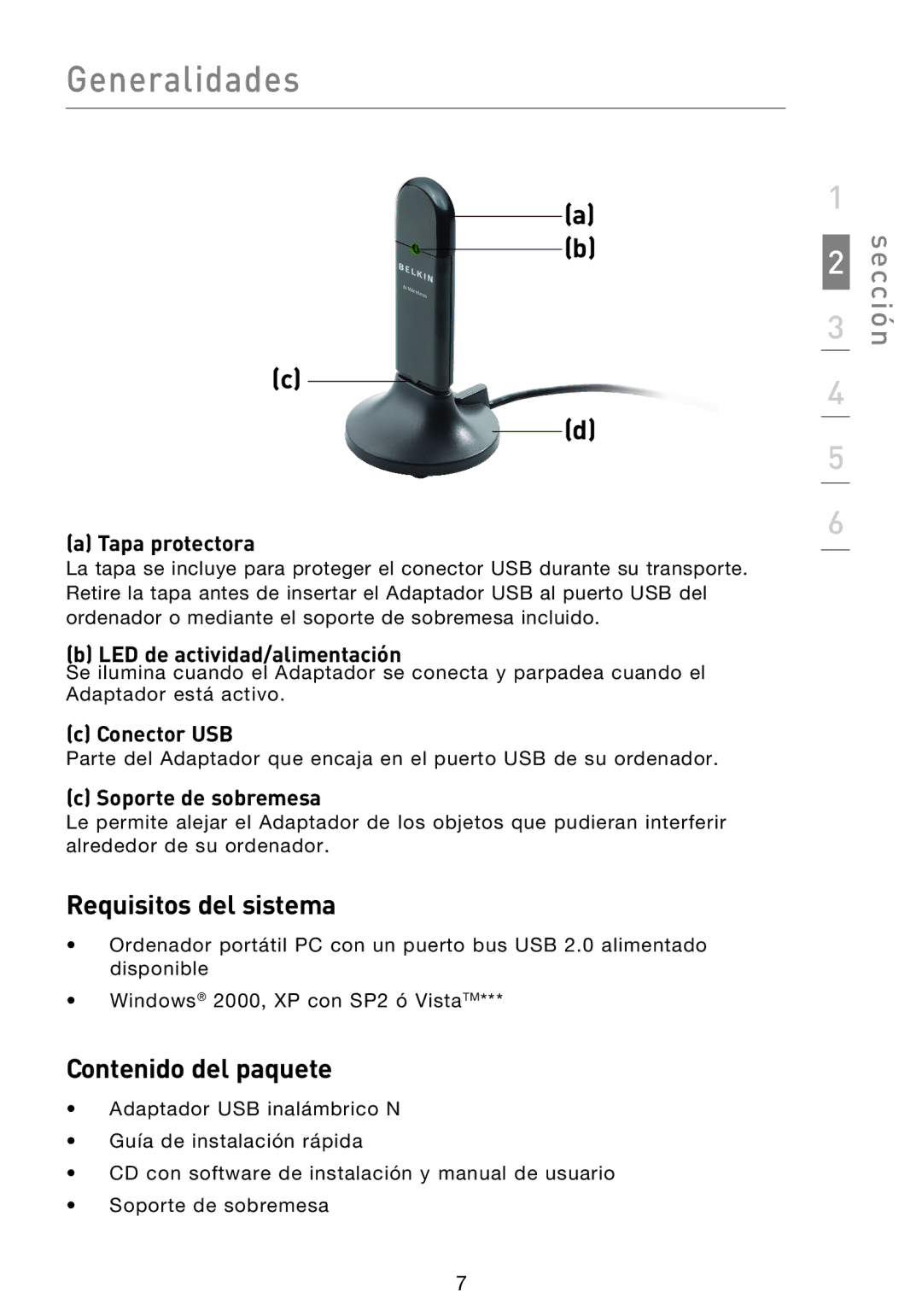 Belkin F5D8053EA user manual Requisitos del sistema, Contenido del paquete 