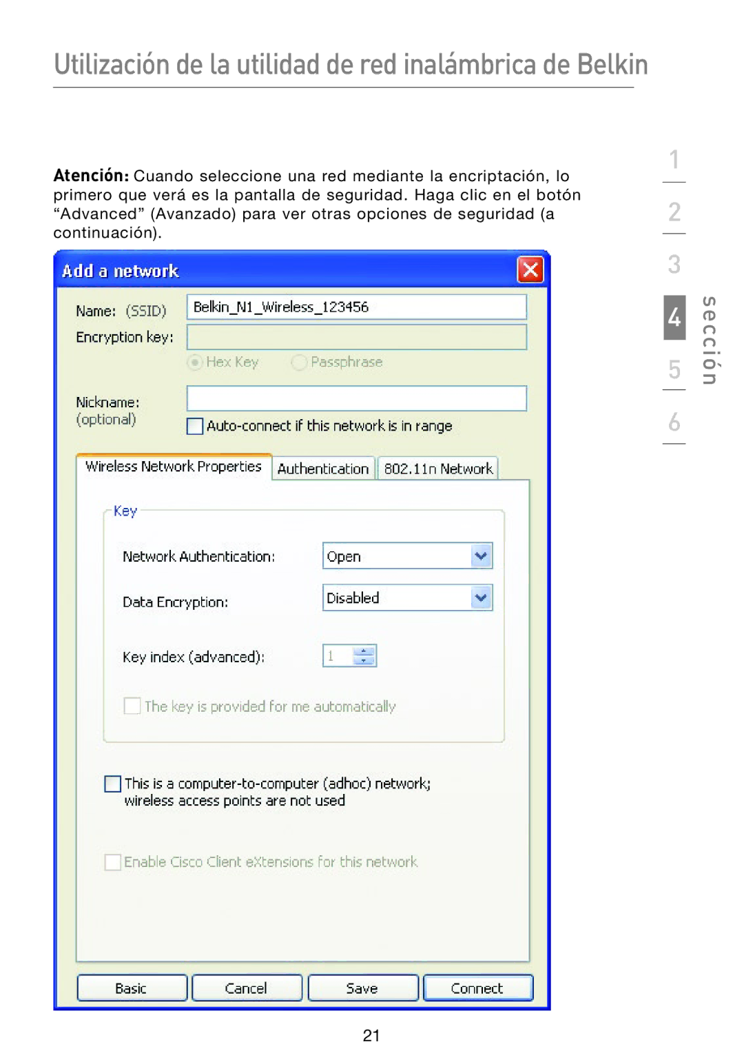 Belkin F5D8053EA user manual Utilización de la utilidad de red inalámbrica de Belkin 