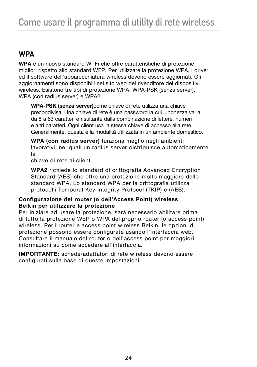 Belkin F5D8053EA user manual Wpa 