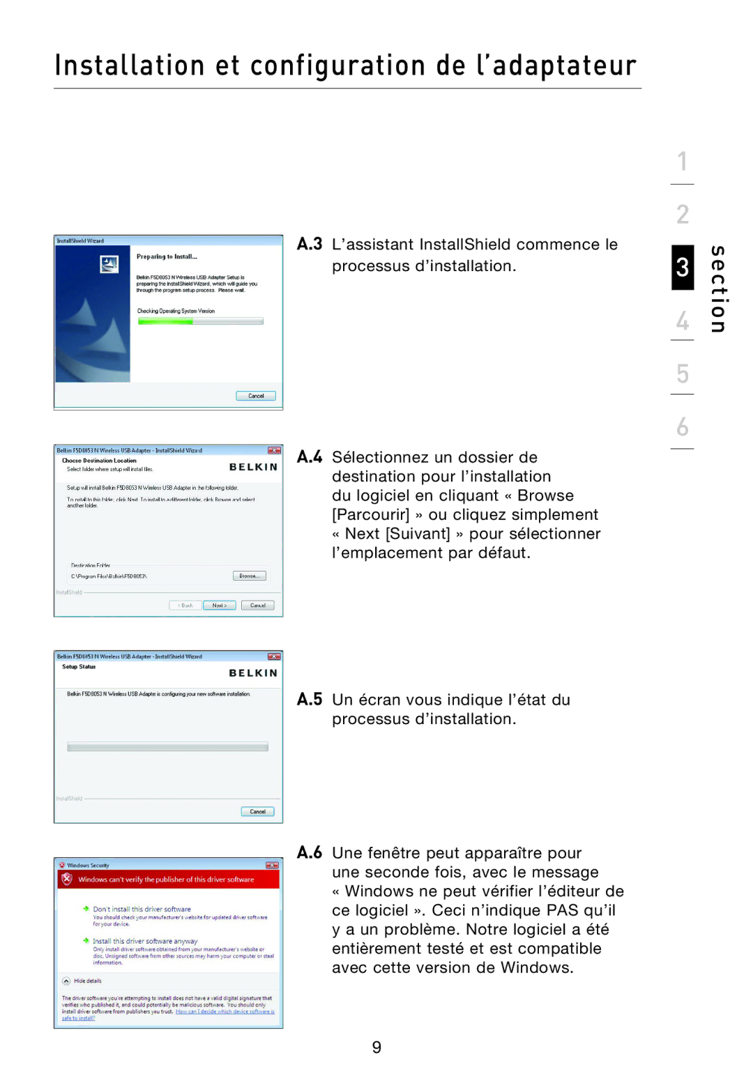 Belkin F5D8053EA user manual Section 