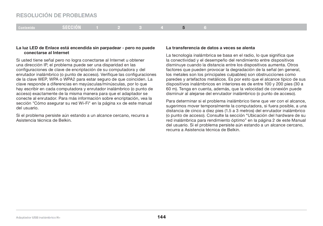 Belkin F5D8055tt, PM00730tt user manual La transferencia de datos a veces se alenta 