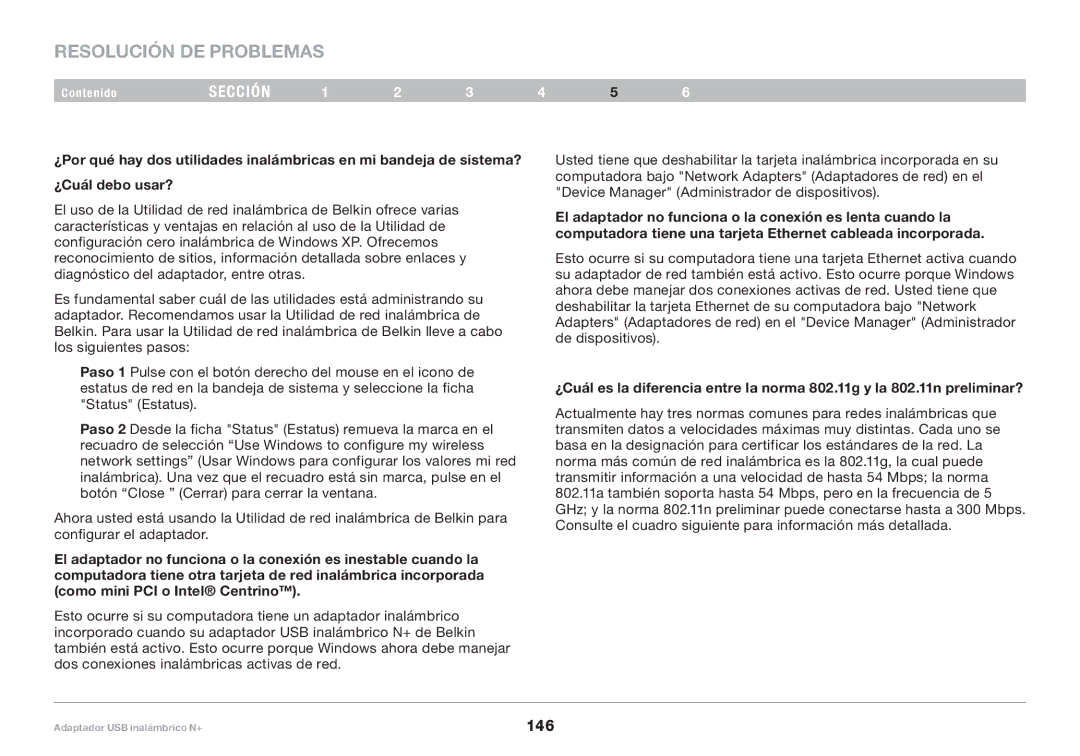 Belkin F5D8055tt, PM00730tt user manual 146 