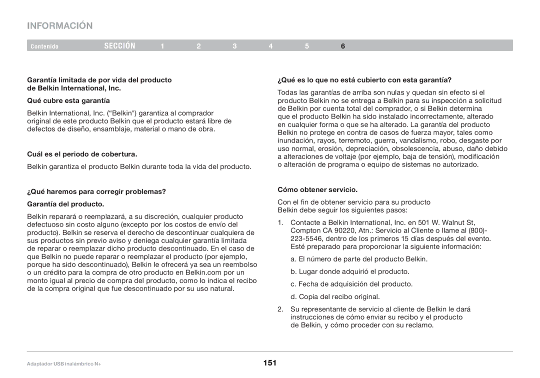 Belkin PM00730tt, F5D8055tt user manual Cuál es el periodo de cobertura, Cómo obtener servicio 