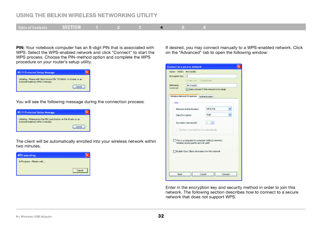 Belkin F5D8055tt, PM00730tt user manual Using the Belkin Wireless Networking Utility 