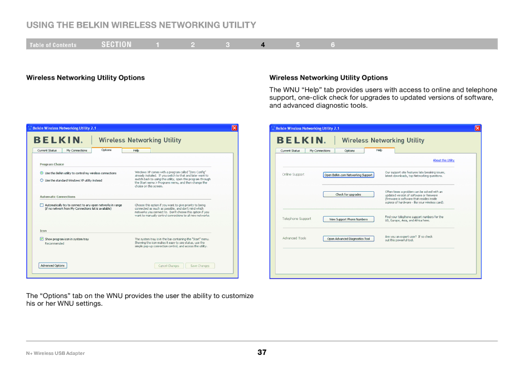 Belkin PM00730tt, F5D8055tt user manual Using the Belkin Wireless Networking Utility 