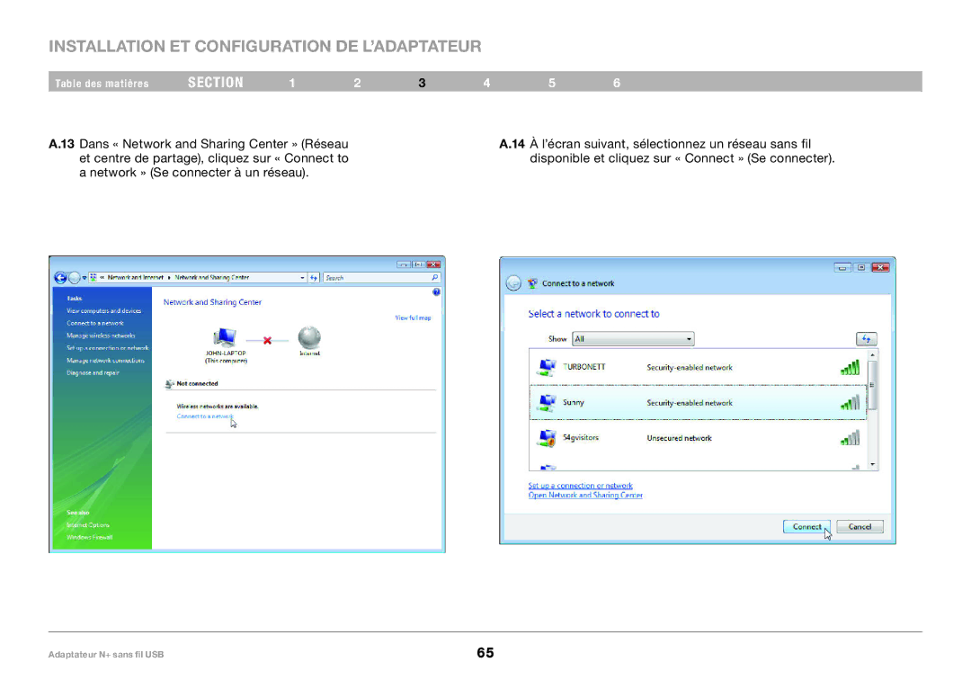 Belkin PM00730tt, F5D8055tt user manual Installation ET Configuration DE L’ADAPTATEUR 