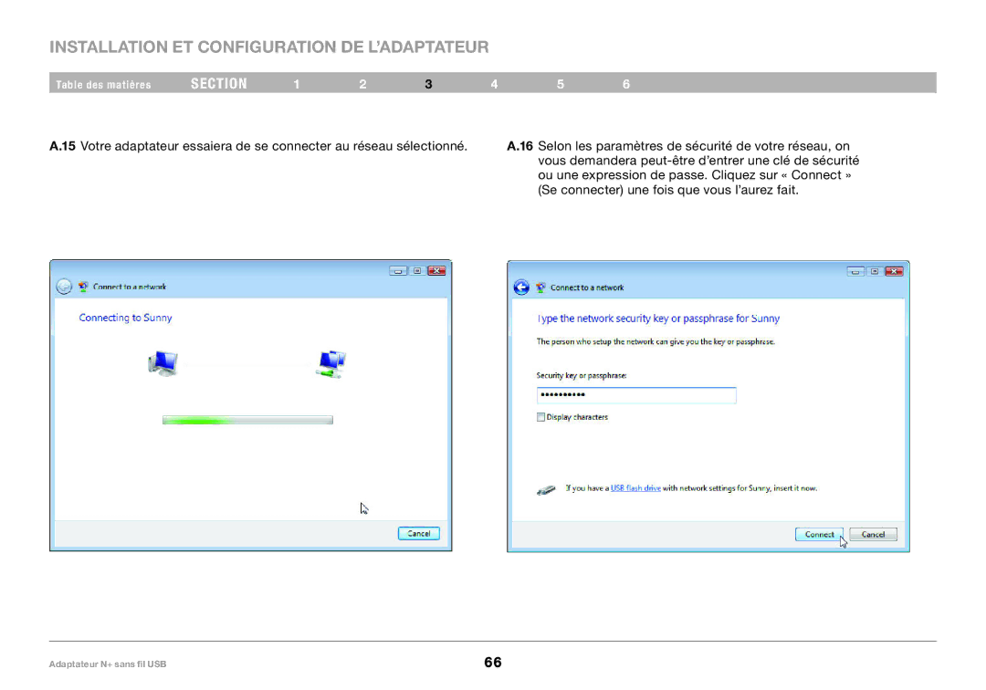 Belkin F5D8055tt, PM00730tt user manual Installation ET Configuration DE L’ADAPTATEUR 