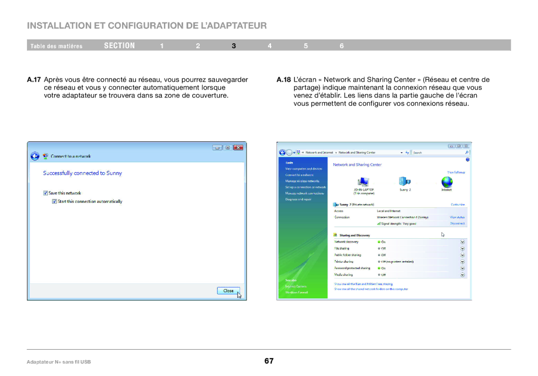 Belkin PM00730tt, F5D8055tt user manual Installation ET Configuration DE L’ADAPTATEUR 