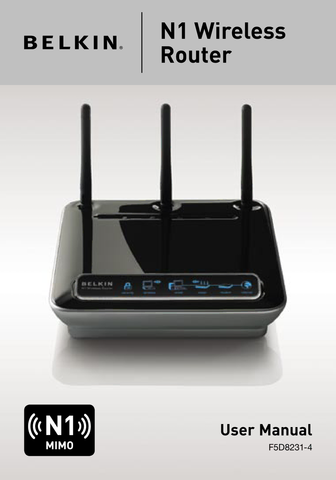 Belkin F5D8231-4 user manual N1 Wireless Router 