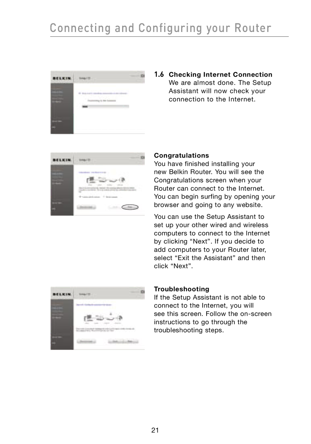 Belkin F5D8231-4 user manual Troubleshooting 