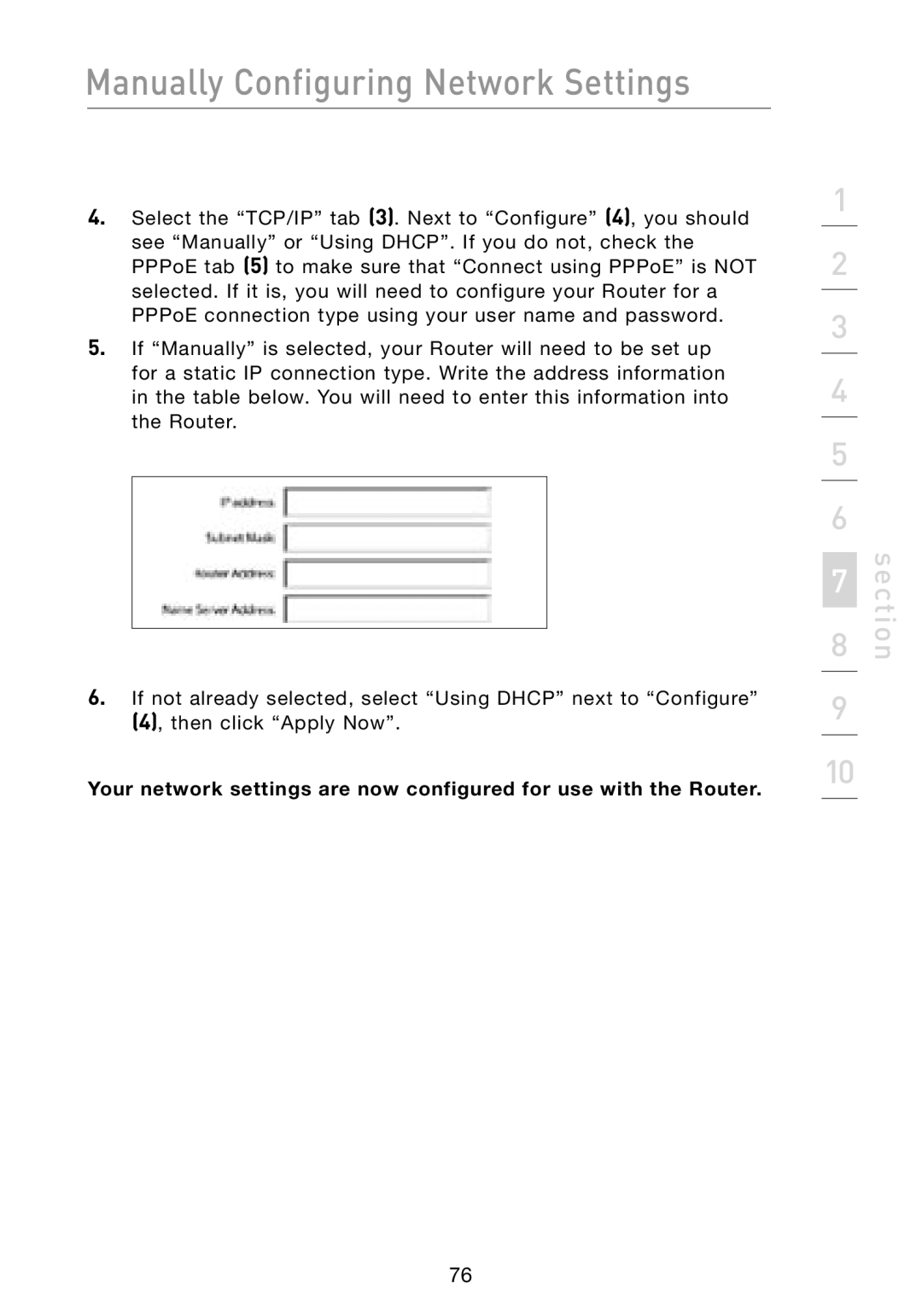 Belkin F5D8231-4 user manual Section 