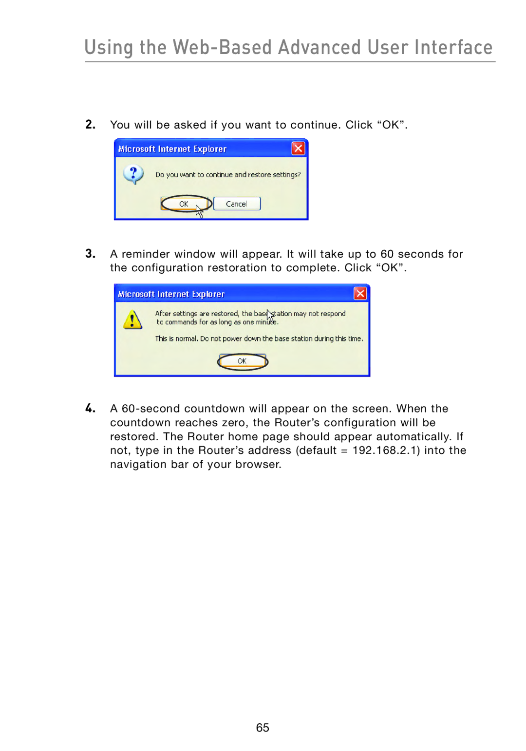 Belkin F5D8233-4 user manual Using the Web-Based Advanced User Interface 