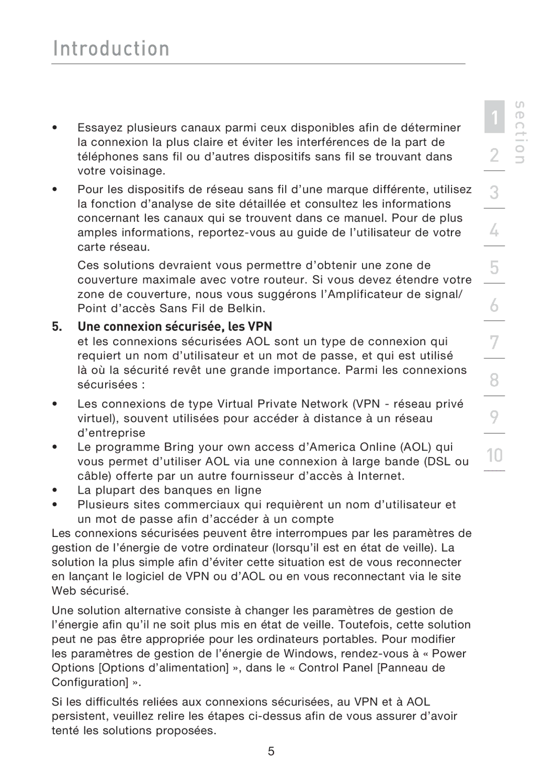 Belkin F5D8233EA4 user manual Une connexion sécurisée, les VPN 