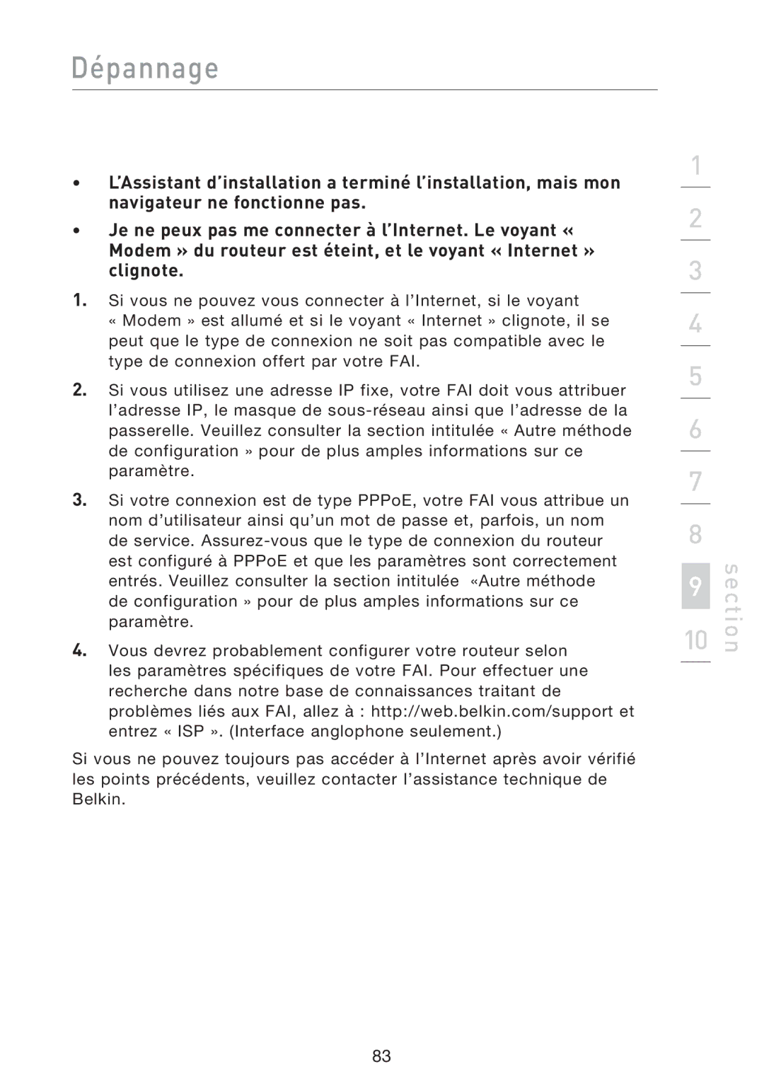 Belkin F5D8233EA4 user manual Section 