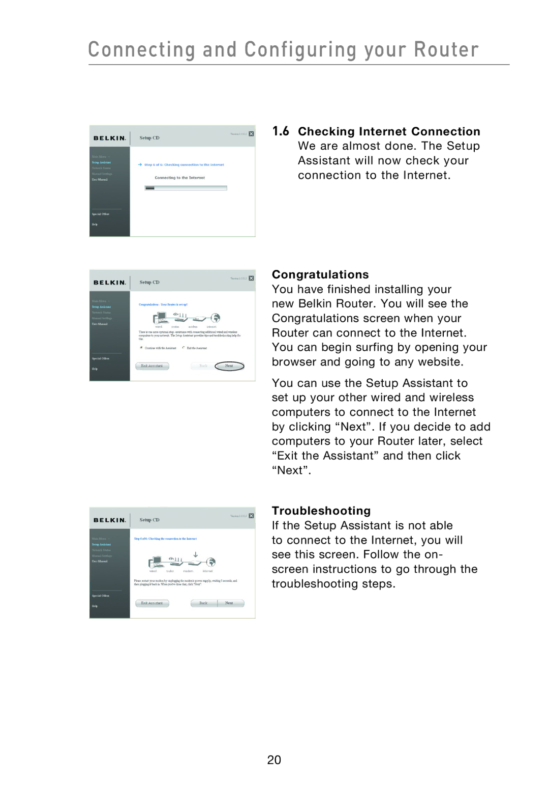 Belkin F5D8233EA4 user manual Troubleshooting 