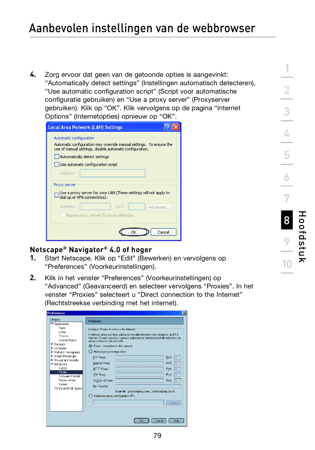 Belkin F5D8233EA4 user manual Netscape Navigator 4.0 of hoger 