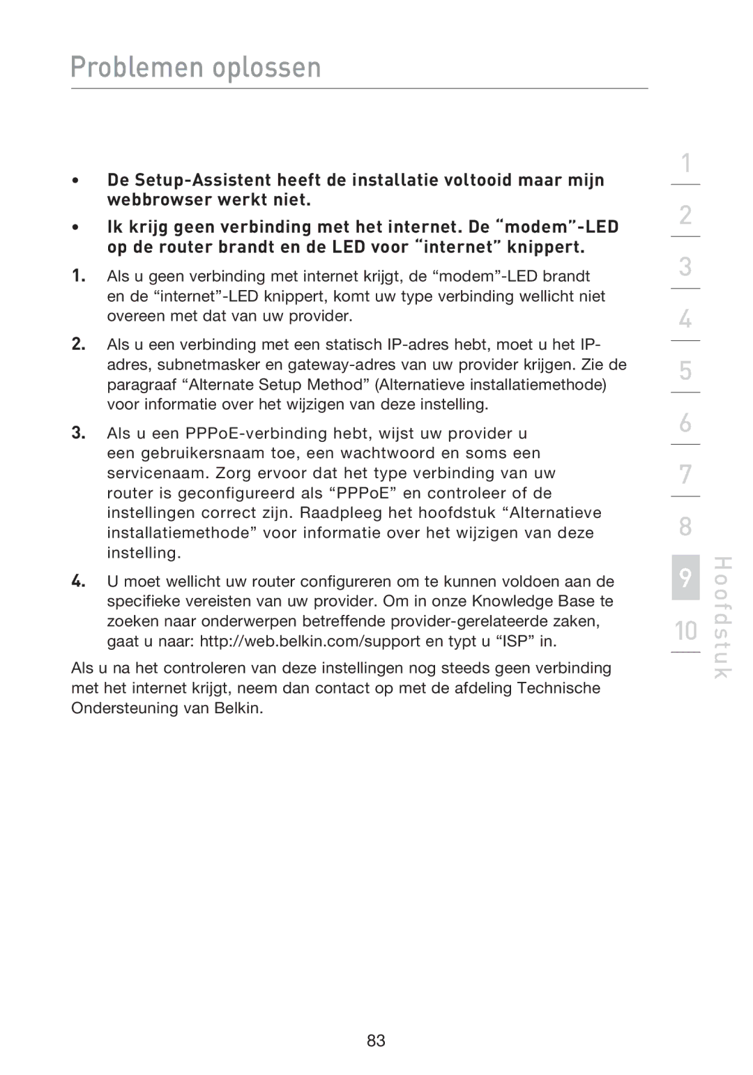 Belkin F5D8233EA4 user manual Hoofdstuk 