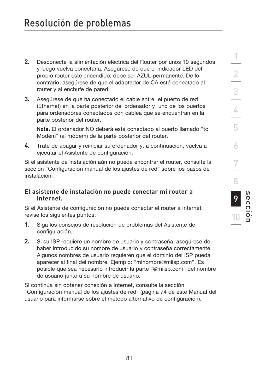 Belkin F5D8233EA4 user manual Resolución de problemas 