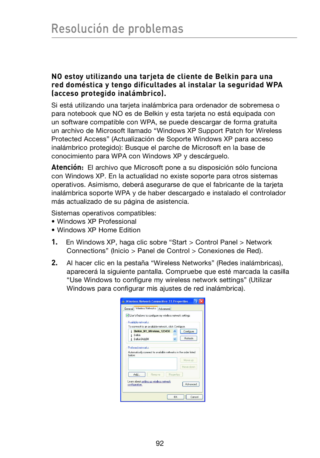 Belkin F5D8233EA4 user manual Resolución de problemas 