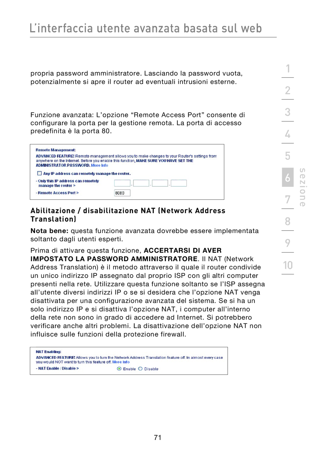 Belkin F5D8233EA4 user manual ’interfaccia utente avanzata basata sul web 