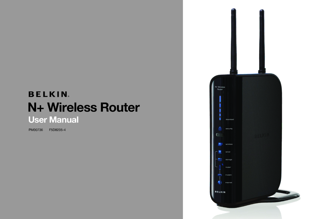 Belkin F5D8235-4 user manual + Wireless Router 