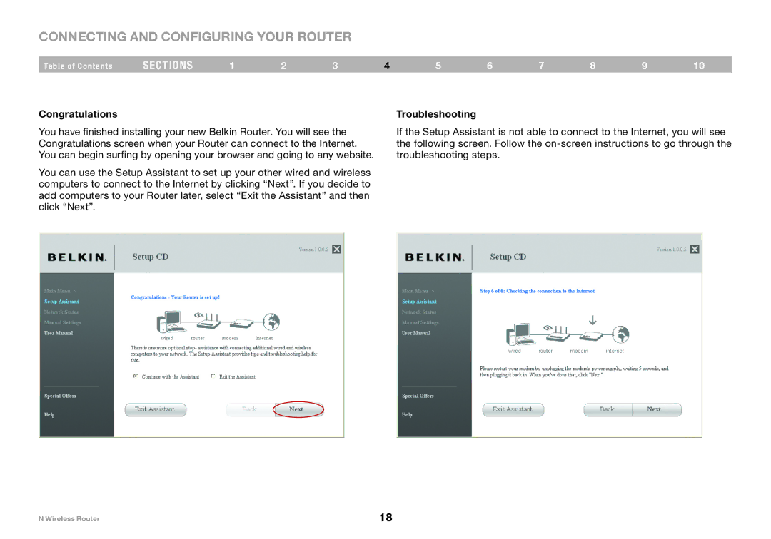 Belkin F5D8236-4, PM01122 user manual Congratulations Troubleshooting 